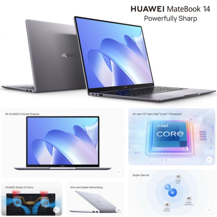 HUAWEI MateBook 14 Laptop, 14 inch Touch Screen, 16GB+512GB/1TB, Windows 11 Home, Intel 12th Gen Core i5-1240P - Image 7