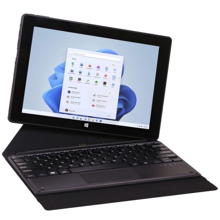 HONGSAMDE 10.1 inch 2 in 1 Tablet, Windows 11, Intel Gemini Lake N4120 Quad Core with Keyboard, Black - Image 1