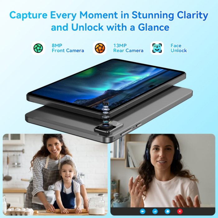 HEADWOLF Fpad5 4G LTE Tablet, 8.4 inch Android 14 MT6789 Octa Core Support Dual SIM, 8GB+128GB Black - Image 10