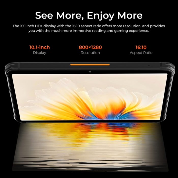 HOTWAV Tab R7 Rugged Tablet, 10.1 inch Android 13 Unisoc Tiger T606 Octa Core 4G Network, 6GB+256GB Black - Image 8