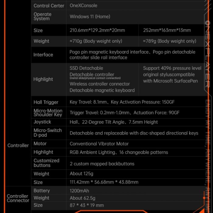 ONE-NETBOOK OneXPlayer X1 mini 8.8 inch Game Console, Windows 11 AMD Ryzen 7 8840U - Image 11