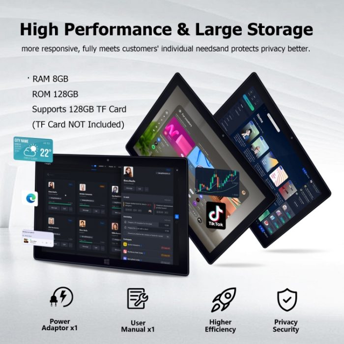 LZ1003 Tablet, 10.1 inch, 8GB+128GB, Windows 11, Intel Gemini Lake N4000 Dual Core, Black - Image 6