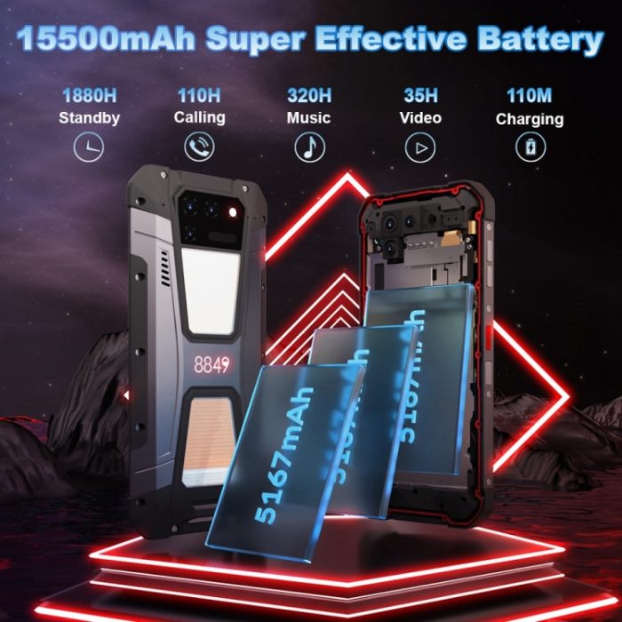 Unihertz Tank 2 Laser Projector Rugged Phone Android 13, 108MP Camera, Night Version, 12GB+512GB, 4G + Projector Screen - Image 10