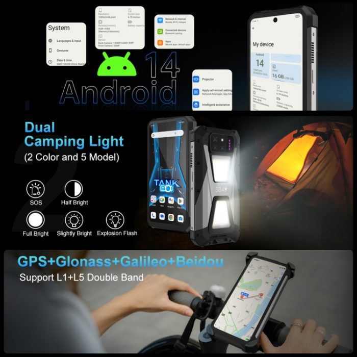Unihertz 8849 Tank 3S Night Vision Projector Rugged Phone, 12GB/16GB+256GB/512GB, 6.79 inch Android 14 Dimensity 8200 Octa Core, 5G + Projector Screen - Image 3